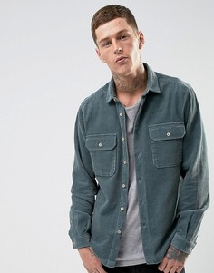 Сине-зеленая вельветовая рубашка навыпуск ASOS - Зеленый