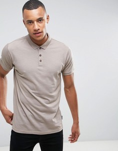 Поло из меланжевого пике D-Struct - Серый