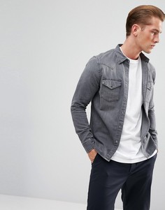 Зауженная джинсовая рубашка серого цвета в стиле вестерн Lee - Серый