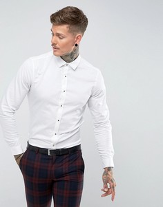 Узкая сатиновая рубашка на пуговицах ASOS - Белый