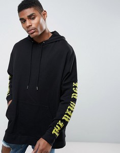 Оверсайз-худи с текстовым принтом в готическом стиле ASOS - Черный
