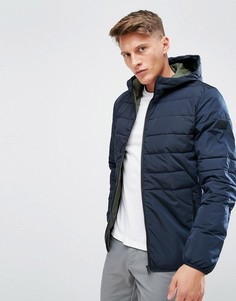 Парка с отделкой из искусственного меха на капюшоне Jack &amp; Jones - Темно-синий