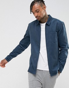 Синяя вельветовая рубашка навыпуск ASOS - Синий