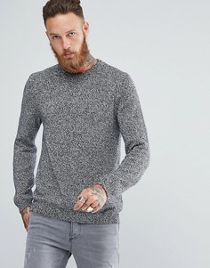 Черно-белый меланжевый джемпер ASOS - Серый
