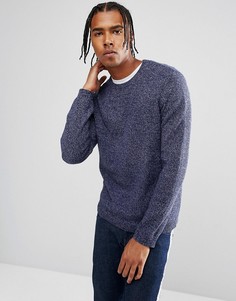 Темно-синий меланжевый джемпер средней плотности ASOS - Темно-синий
