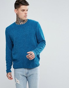 Бирюзовый джемпер из синели ASOS - Синий