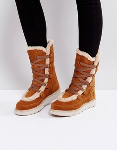 Светло-коричневые ботинки с искусственным мехом Timberland Kenniston Muk Tall - Рыжий