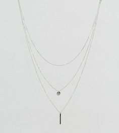 Многоярусное ожерелье с декоративной планкой Reclaimed Vintage Inspired - Серебряный