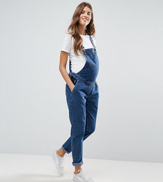 Синий выбеленный джинсовый комбинезон ASOS MATERNITY - Синий