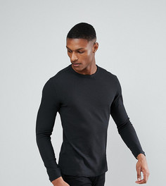 Хлопковый лонгслив Selected Homme TALL - Черный