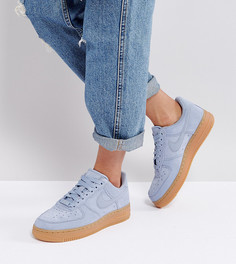 Синие замшевые кроссовки на резиновой подошве Nike Air Force 1 07 - Серый
