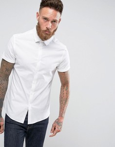 Зауженная белая рубашка с короткими рукавами ASOS - Белый