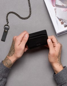 Черная кожаная визитница HUGO by Hugo Boss - Черный
