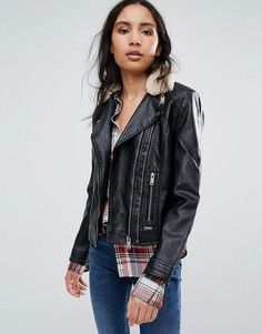 Куртка-авиатор из полиуретана Pepe Jeans Penty - Черный