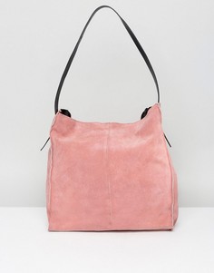 Контрастная замшевая сумка на плечо ASOS - Розовый