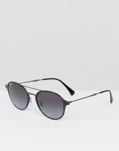 Круглые солнцезащитные очки с двойной планкой Ray-Ban 0RB4287 - Черный