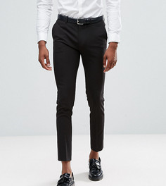 Черные укороченные супероблегающие брюки в строгом стиле ASOS TALL - Черный