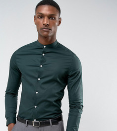 Сине-зеленая приталенная рубашка с воротником на пуговице ASOS TALL - Зеленый
