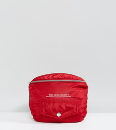 Красная большая дутая сумка-кошелек на пояс The New County - Красный