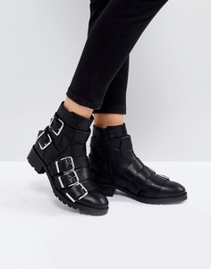 Кожаные ботинки с пряжками ASOS AGILE - Черный