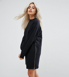 Трикотажное платье оверсайз с молниями ASOS PETITE - Мульти