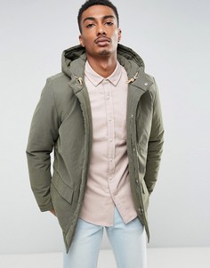 Стеганая парка с капюшоном Selected Homme - Зеленый