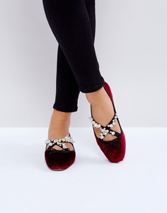 Декорированные балетки ASOS LAVISH - Красный
