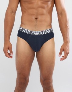 Темно-синие трусы с крупным логотипом Emporio Armani - Темно-синий