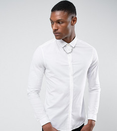 Рубашка узкого кроя с цепочкой ASOS TALL - Белый