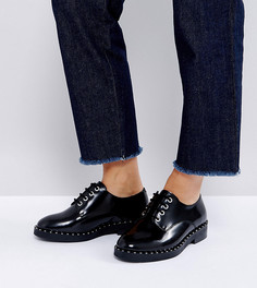 Туфли на плоской подошве для широкой стопы из премиум-кожи ASOS MARIANNE - Черный
