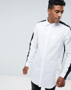 Монохромная удлиненная оксфордская рубашка классического кроя ASOS - Белый