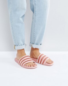 Розовые бархатные шлепанцы adidas Originals Velvet Vibes - Розовый