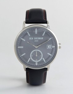 Часы с черным кожаным ремешком Ben Sherman WB071BB - Черный