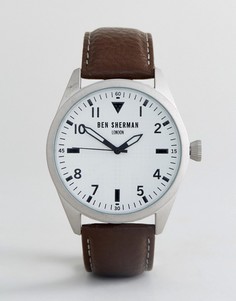 Часы с коричневым кожаным ремешком Ben Sherman WB074BR - Коричневый