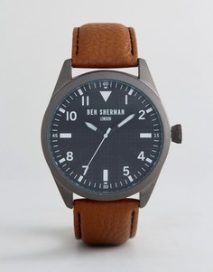Часы с коричневым кожаным ремешком Ben Sherman WB074BR - Рыжий