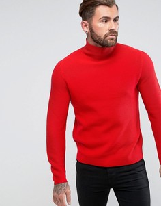 Красный джемпер крупной вязки с высоким воротом PS by Paul Smith - Красный