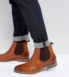 Коричневые кожаные ботинки челси для широкой стопы ASOS - Рыжий