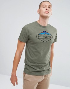 Серая меланжевая футболка Patagonia - Зеленый