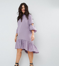 Чайное платье с оборками ASOS CURVE - Фиолетовый