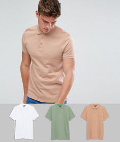 3 поло из пике ASOS - СКИДКА - Мульти