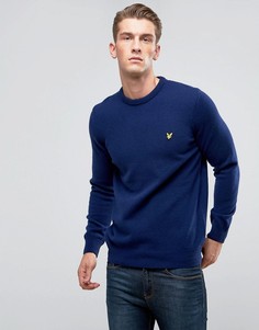 Темно-синий джемпер из овечьей шерсти Lyle &amp; Scott Premium - Темно-синий