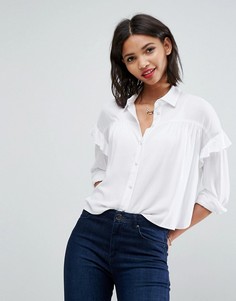 Свободная рубашка с рюшами ASOS - Кремовый