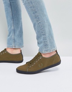 Непромокаемые парусиновые кеды оливкового цвета Fred Perry Kingston - Зеленый