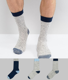 3 пары носков в подарочной упаковке (темно-синий/серый в крапинку) ASOS - Мульти