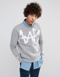 Серый свитшот с большим логотипом AAPE By A Bathing Ape - Серый