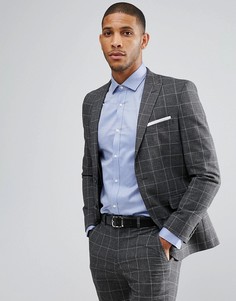 Пиджак скинни в клетку Moss London - Серый
