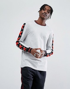Длинный лонгслив с люверсами и шнуровкой на рукавах ASOS - Серый