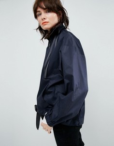 Топ со сборками и молниями ASOS WHITE - Темно-синий