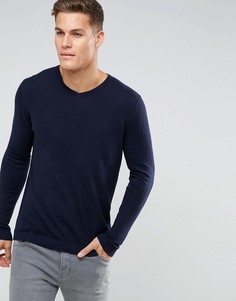 Премиум-джемпер с V-образным вырезом Jack &amp; Jones - Темно-синий