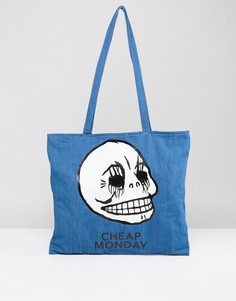 Сумка-тоут с логотипом Cheap Monday - Синий